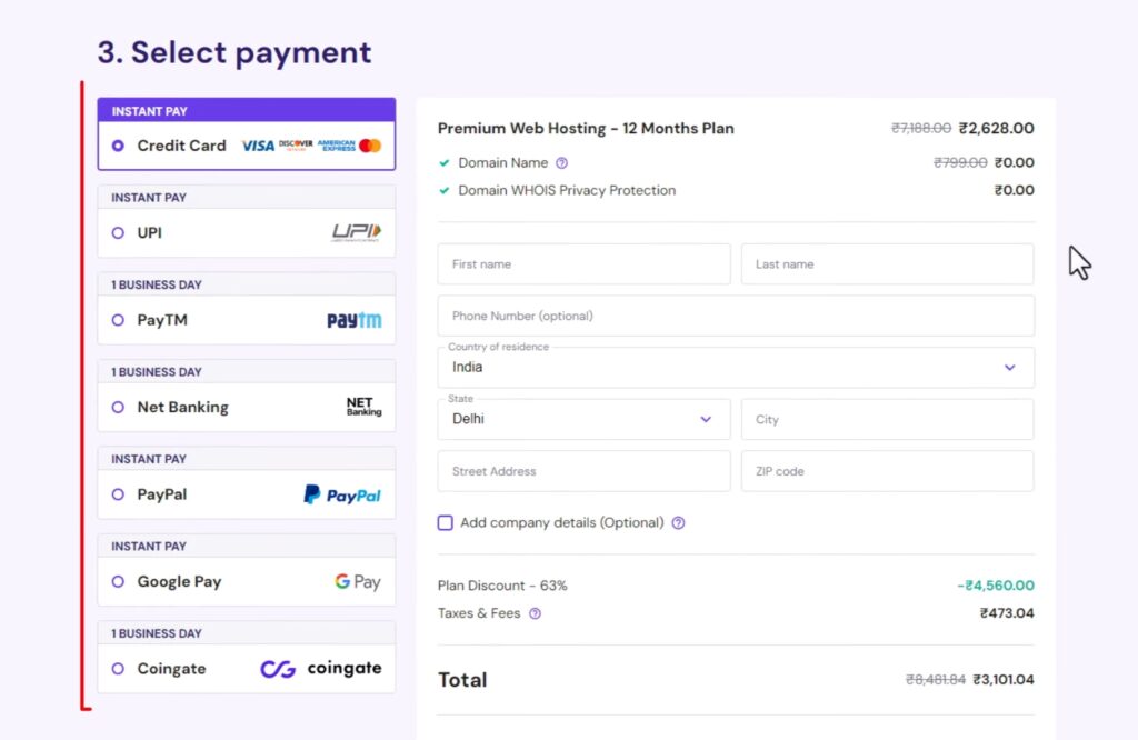 how to buy domain and hosting from hostinger